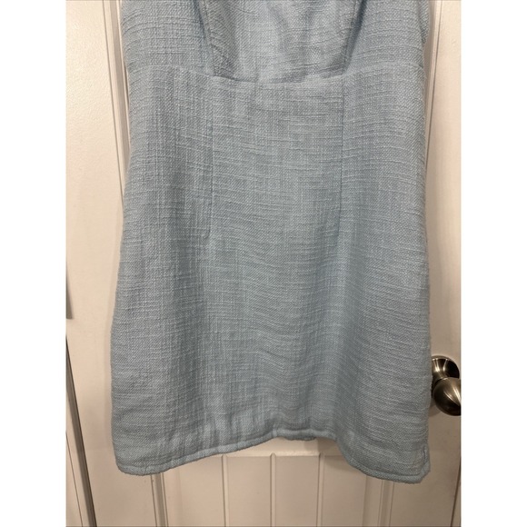 Abercrombie & Fitch Women's Light Blue Tweed Mini Dress Adjustable Straps Size S - Picture 4 of 8